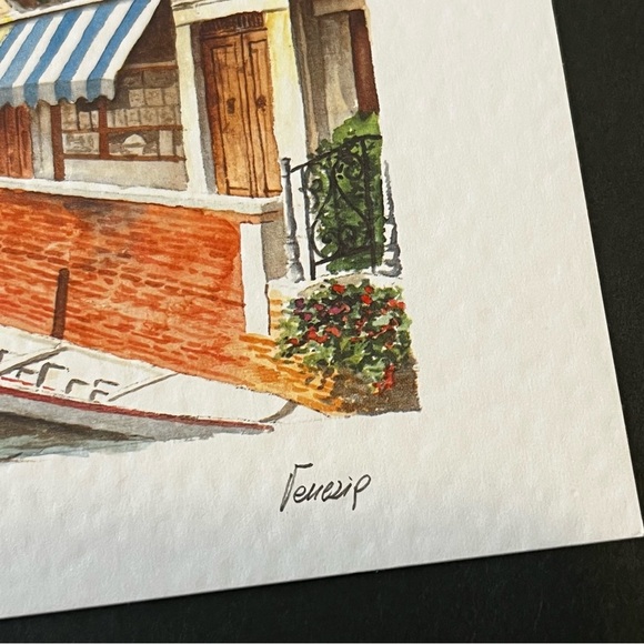 Leaning Tower of Pisa / Venezia Postcard Artist Signed Watercolor Unused Lot 2x - Picture 5 of 12